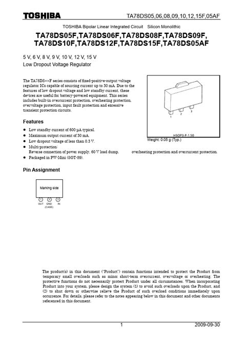 Ta Ds F Toshiba Regulator Hoja De Datos