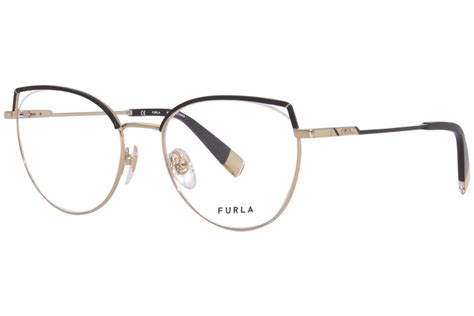 Furla Vfu585 302 Eyeglasses Womens Black Semi Rim Cat Eye 51 19 135