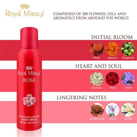 Royal Mirage Rose Perfumed Body Deodorant Spray For Unisex Ml