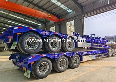 ISO CCC SGS Semi Lowbed Trailer 30t 100t 3 Axle Low Bed Trailer