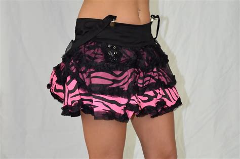 Lds Gothic Punk Sexy Pink Zebra Goth Rockabilly Emo Skirt Sk654 Ebay