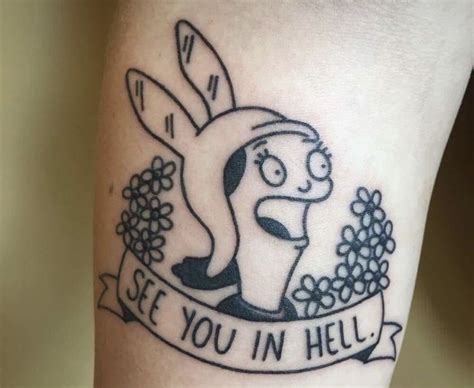 louise belcher tattoo | Tattoos, Skull tattoo, Paw print tattoo