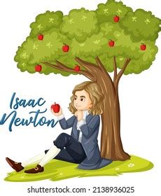 Sir Isaac Newton Sitting Down Under Stock Vector Royalty Free