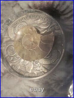 One Ounce Silver Burkina Faso 2016 Ammonoidea World Of Evolution