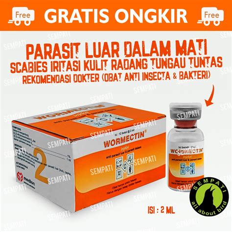 Jual Wormectin 2 Ml Medion Obat Scabies Cacing Kutu Kucing Anjing