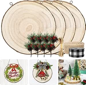 Amazon Whaline Pcs Christmas Wood Slices Diy Kits Includes Pcs