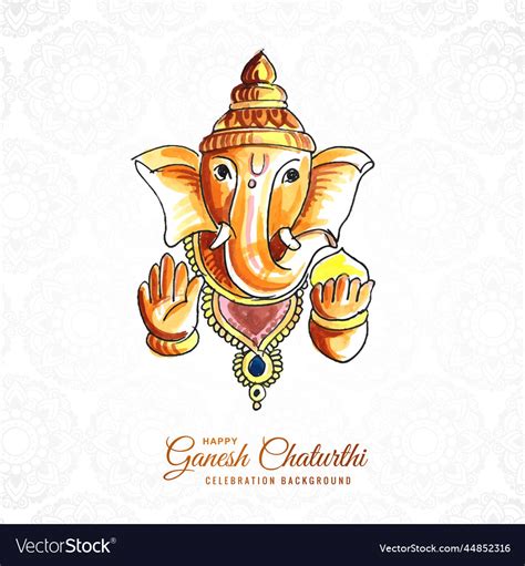 Ganesh chaturthi wishes greeting card Royalty Free Vector