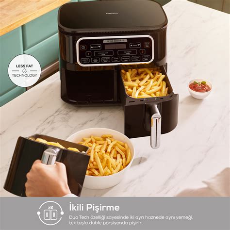 Karaca Air Pro Cook Duo Köz XXXL 8 Litre Airfryer Ruby 8 Kişilik Karaca