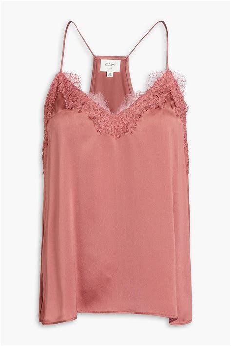 Cami Nyc Lace Trimmed Silk Satin Camisole In Pink Lyst Uk