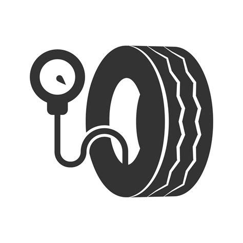 Vector Illustration Of Tire Pressure Icon In Dark Color And White