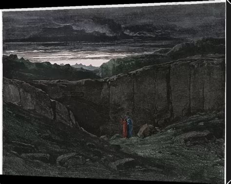 Canvas Print of Inferno, Canto 3 : Virgil and Dante at the gates of