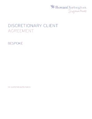 Fillable Online DISCRETIONARY CLIENT AGREEMENT Signature Fax Email