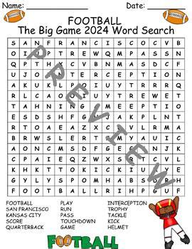 Super Bowl 2020 Word Search By Faith N Firsties TpT