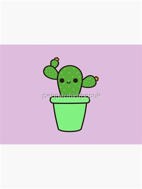 Cute Cactus In Green Pot Poster By Peppermintpopuk Redbubble