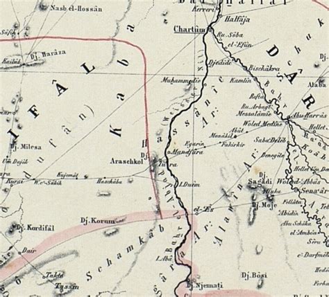 Map of the Nile Lands, 1862: : White Nile and Blue Nile