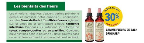 Promo Gamme Fleurs De Bach Original Chez E Leclerc Parapharmacie