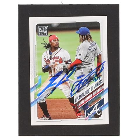 Vladimir Guerrero Jr Ronald Acuna Jr Signed 2021 Topps 61 A