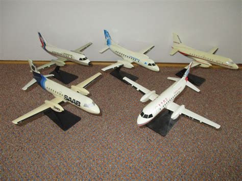 Saab Set Of Five Saab 340 Aircraft Scale Models Catawiki