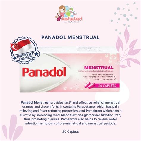 Panadol Singapore Menstrual Isi Tabs Shopee Indonesia