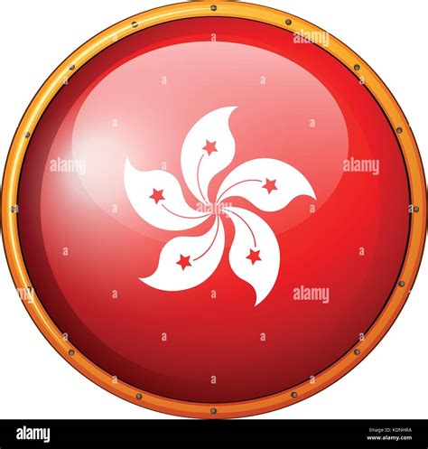 Flag Of Hongkong In Round Frame Illustration Stock Vector Image Art