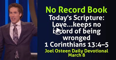 Joel Osteen March Daily Devotional No Record Book