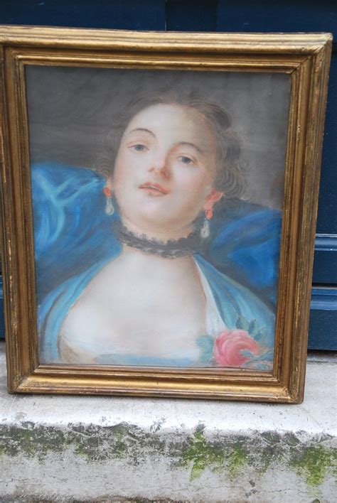 Proantic Pastel Jeune Femme Xviii Suiveur De Boucher