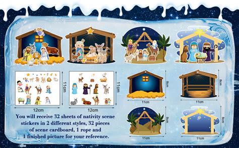 Amazon Glenmal 64 Sheets Make A Nativity Scene Sticker Nativity