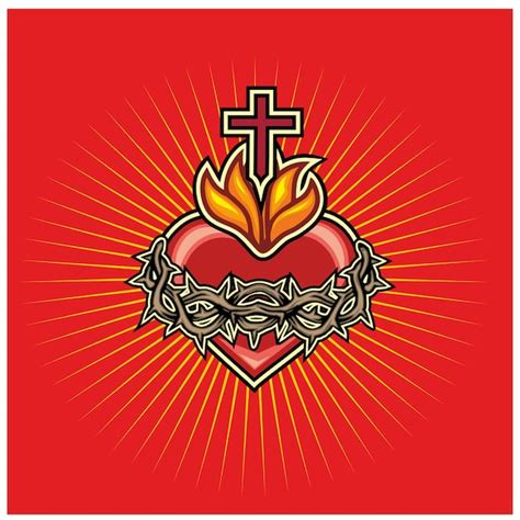 Premium Vector Catholic Symbol Most Sacred Heart Of Jesus