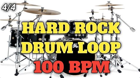 Hard Rock Drum Loop 100 Bpm Youtube