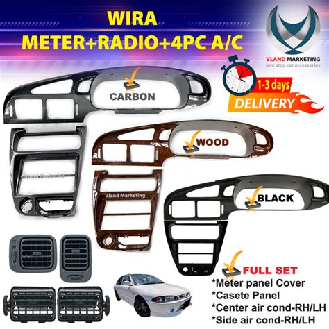 Proton WIRA Satria METER PANEL RADIO PANEL BLACK CARBON WOOD