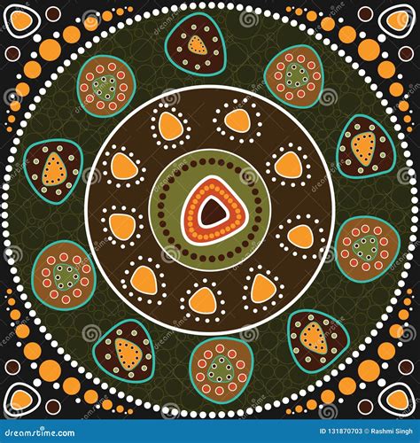 Pintura Aborigen Del Vector Del Arte Del Punto Ilustración del Vector