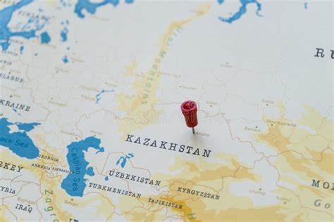 A Pin on Astana, Kazakhstan in the World Map Stock Photo - Image of ...