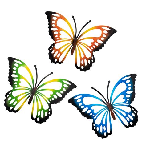 Snapklik Dreamskip 3 Pack Large Metal Butterfly Wall Decor 13 8