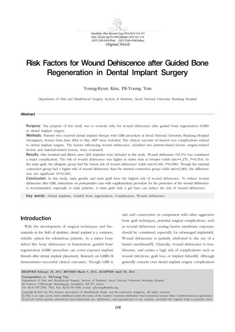 (PDF) Risk Factors for Wound Dehiscence after Guided Bone Regeneration ...