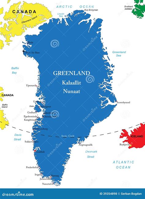 Mapa De Groenlandia Ilustraci N Del Vector Ilustraci N De Frontera