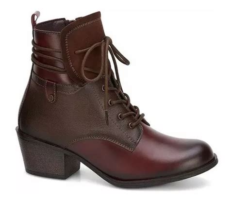 Botin Urbano Q96164pr Mujer Tacon Grueso Ojal Metal Meses Sin Intereses