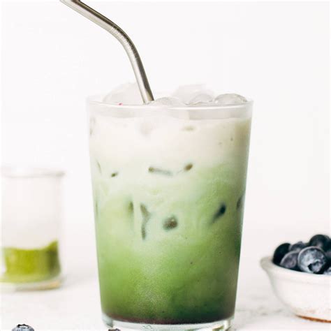 Blueberry Matcha Latte Recipe Pinch Of Yum