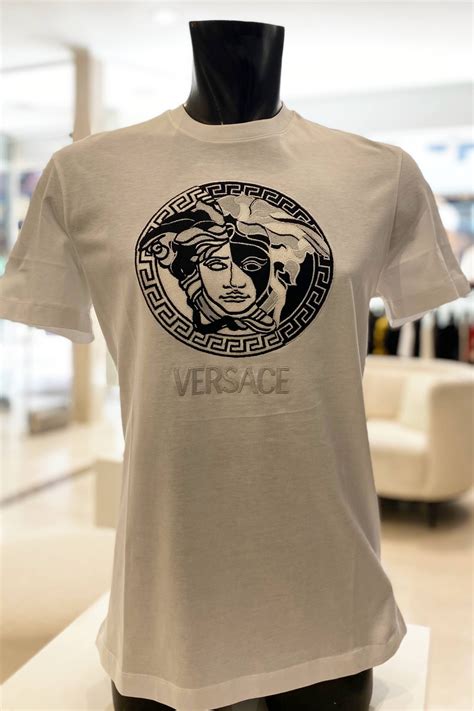 Versace Medusa Logo T Shirt White Jaguar Luxury Fashion