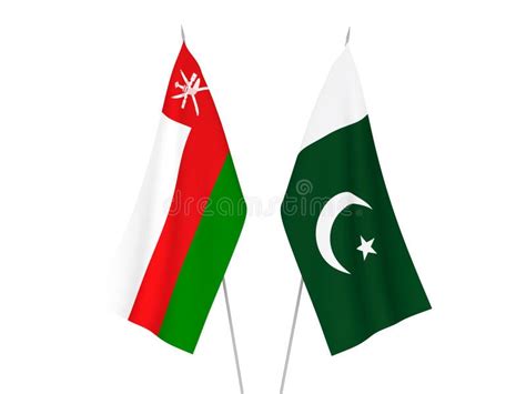 Pakistan And Oman Two Half Flags Together Stock Illustration