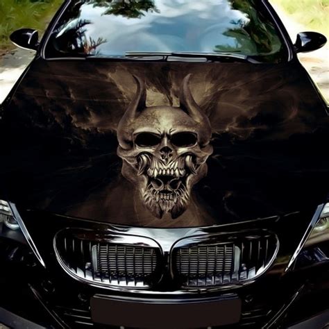 Skull Car Hood Wrap Full Color Vinyl Decal Skeleton Sticker 4 Etsy