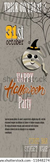 Happy Halloween Invitation Card Template Spiderweb Stock Vector