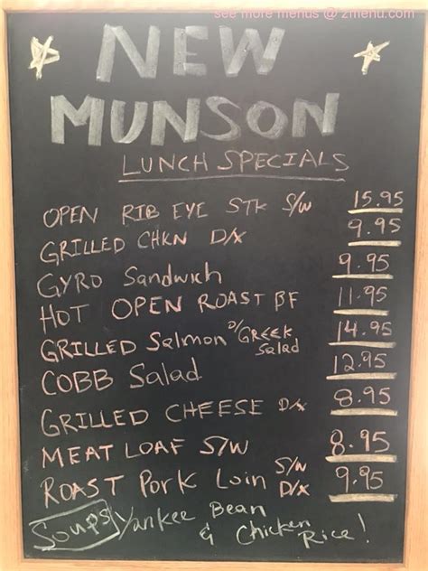 Online Menu Of New Munson Diner Restaurant Liberty New York 12754