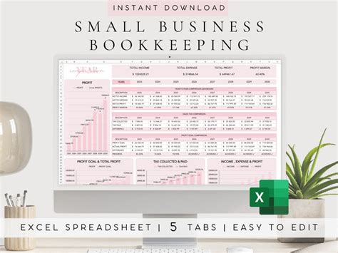 Small Business Expense Spreadsheet Excel Bookkeeping - Etsy