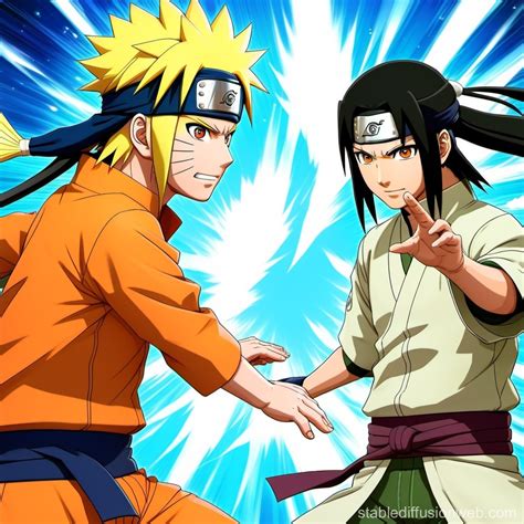 Naruto vs Neji Battle | Stable Diffusion Online