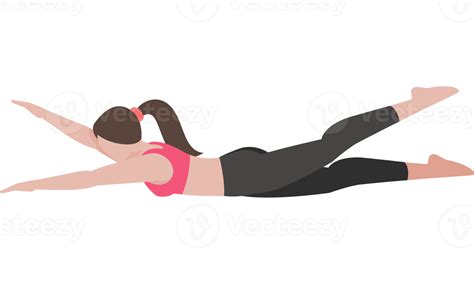 Woman Exercises Flat Color 18925208 Png