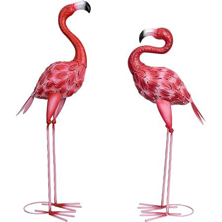 Amazon Bits and Pieces 35 ½ Tall Metal Flamingo Garden Statues