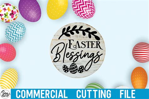 Easter Blessings Svg Round Sign Graphic By Svgcraft · Creative Fabrica