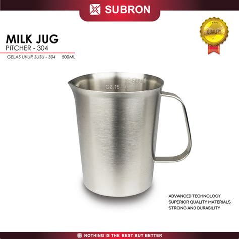 Jual SUBRON Milk Jug Sus 304 Pitcher 500ML Stainless Gelas Ukur Takar