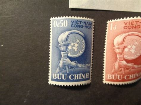 Vintage Stamps Lot Of 4 Unused Vietnam Buu Chinh Cong Hoa 5 1d