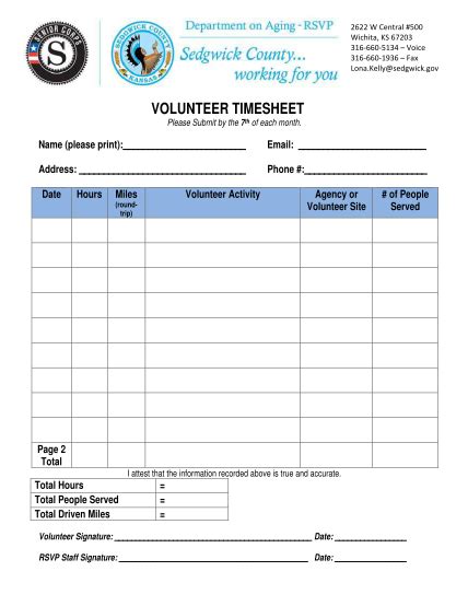 25 Volunteer Time Sheet Free To Edit Download And Print Cocodoc